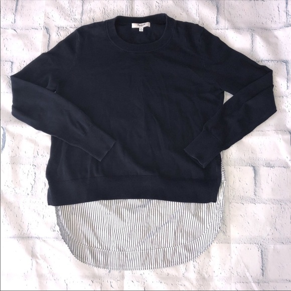 Madewell Sweaters - Madewell sweater with striped shirttail size XS